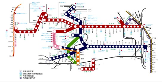 2km;1,新宿线:西武新宿～所泽～本川越(47.5k