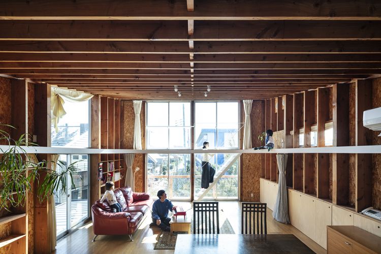 日本设计：装入椭圆形天井的家